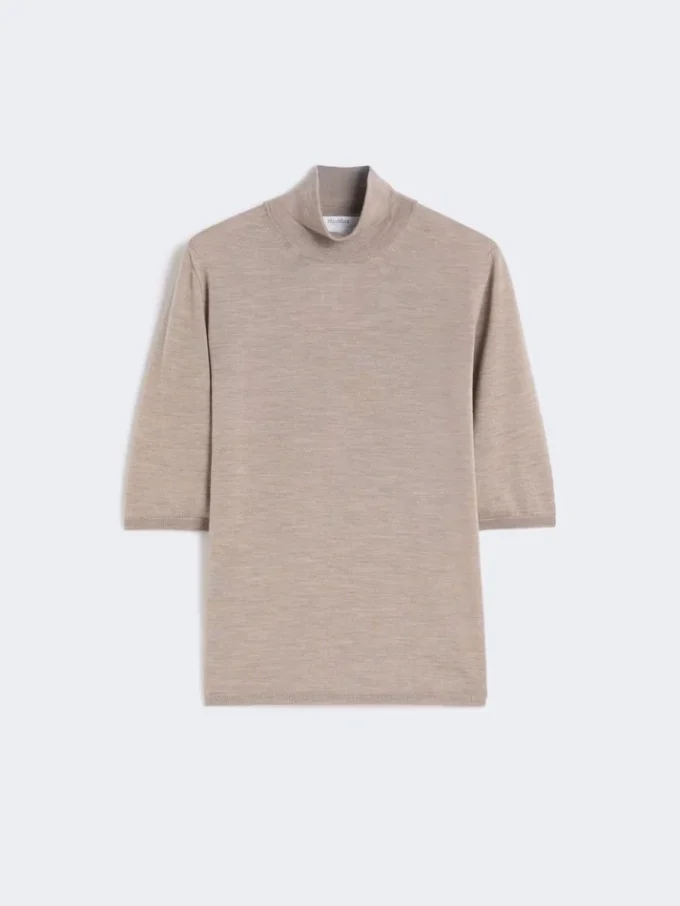 Jersey de cuello alto de punto jersey de lana, marrón Jersey de cuello alto de punto jersey de lana, marrón
