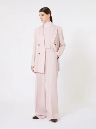 Jersey de cuello alto de punto jersey de lana, rosa