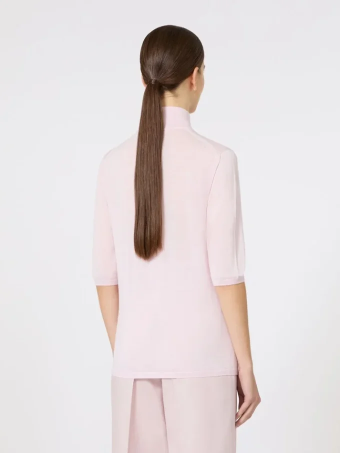 Jersey de cuello alto de punto jersey de lana, rosa Jersey de cuello alto de punto jersey de lana, rosa