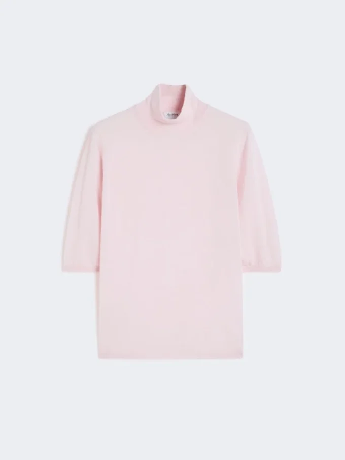 Jersey de cuello alto de punto jersey de lana, rosa Jersey de cuello alto de punto jersey de lana, rosa