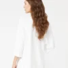 Jersey de cuello en V de hilo de crepé de viscosa, blanco óptico Jersey de cuello en V de hilo de crepé de viscosa, blanco óptico