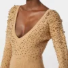 Jersey de cuello en V de lana y cachemira, color camel Jersey de cuello en V de lana y cachemira, color camel