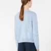 Jersey de cuello redondo de hilo de lino, azul cielo Jersey de cuello redondo de hilo de lino, azul cielo