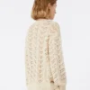 Jersey de hilo de algodón y lentejuelas, beige