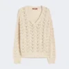 Jersey de hilo de algodón y lentejuelas, beige