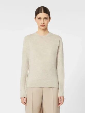 Jersey de hilo de cachemira, beige