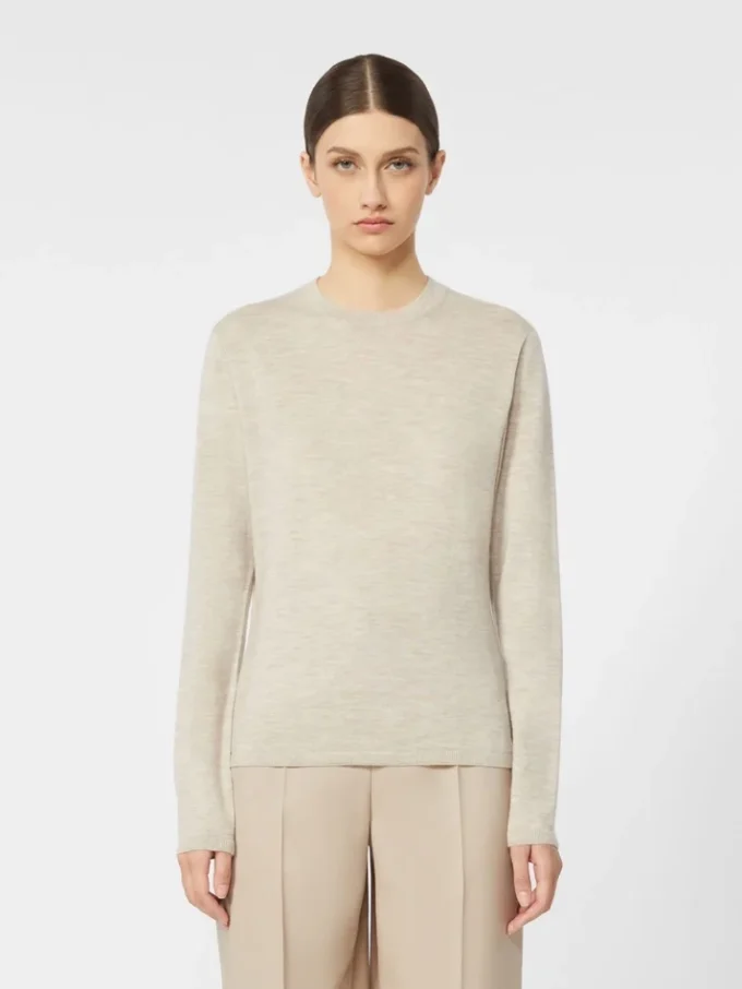 Jersey de hilo de cachemira, beige Jersey de hilo de cachemira, beige