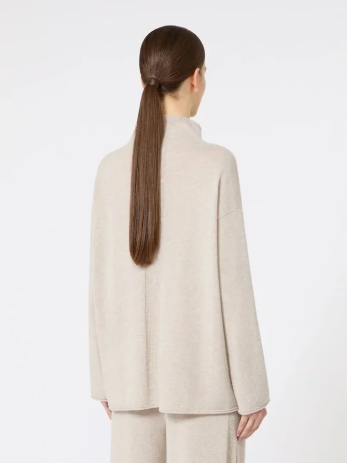 Jersey de hilo de cachemira, color beige Jersey de hilo de cachemira, color beige