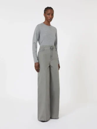 Jersey de hilo de cachemira, gris claro