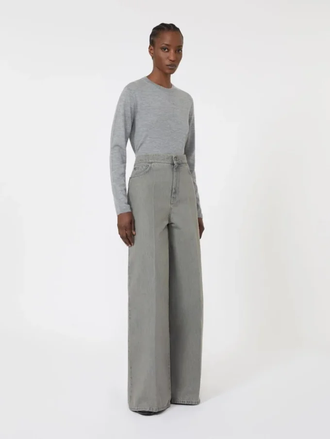 Jersey de hilo de cachemira, gris claro Jersey de hilo de cachemira, gris claro