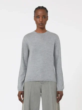 Jersey de hilo de cachemira, gris claro