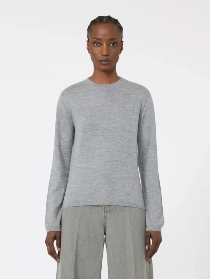 Jersey de hilo de cachemira, gris claro Jersey de hilo de cachemira, gris claro