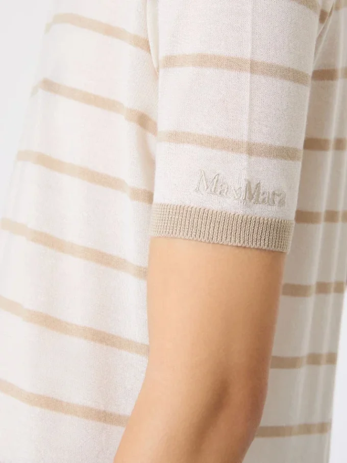 Jersey de hilo de cachemira y seda, color beige