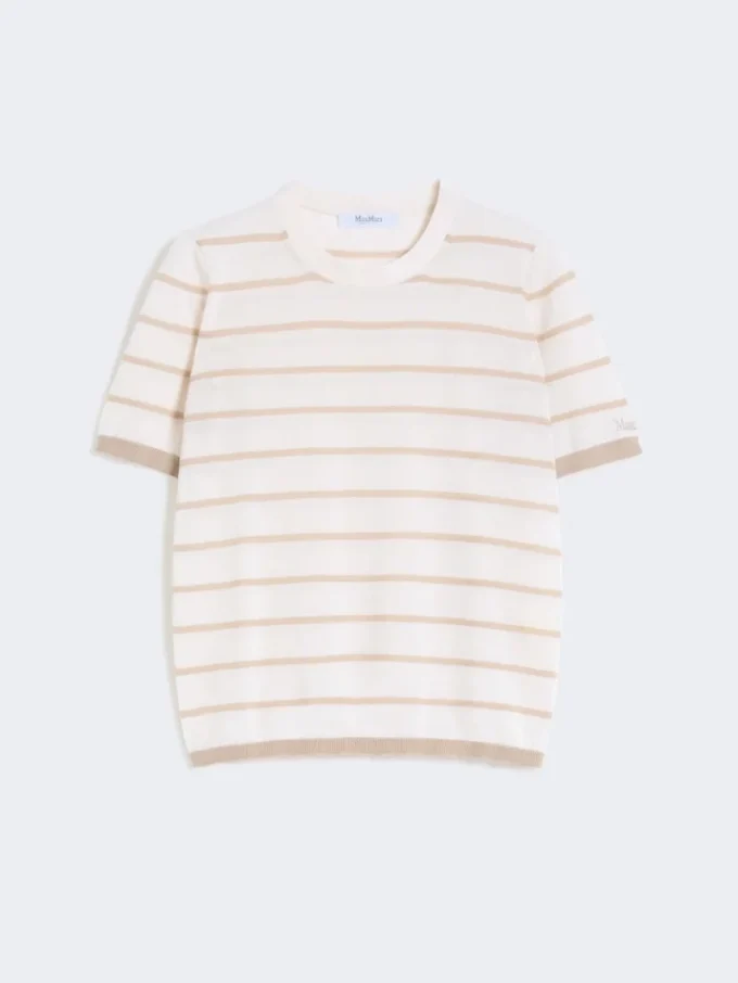 Jersey de hilo de cachemira y seda, color beige