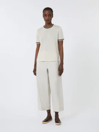 Jersey de hilo de lino puro, blanco