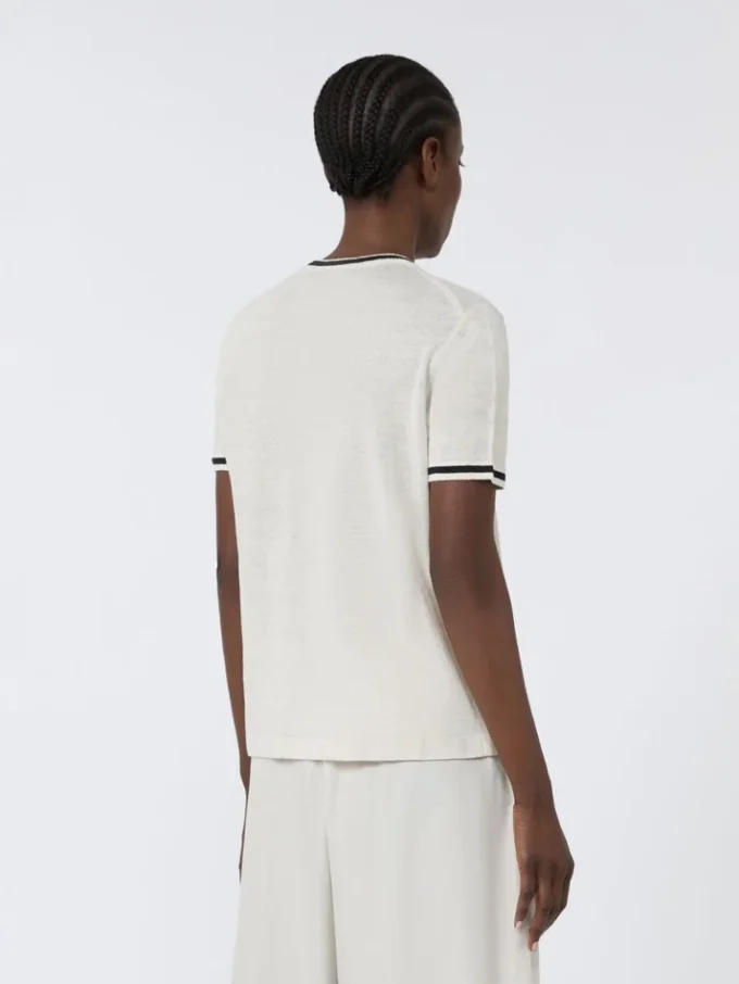 Jersey de hilo de lino puro, blanco Jersey de hilo de lino puro, blanco