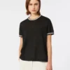 Jersey de hilo de lino puro, negro Jersey de hilo de lino puro, negro