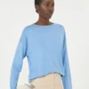 Jersey de hilo de seda y algodón, azul claro Jersey de hilo de seda y algodón, azul claro