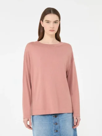 Jersey de hilo de seda y algodón, rosa