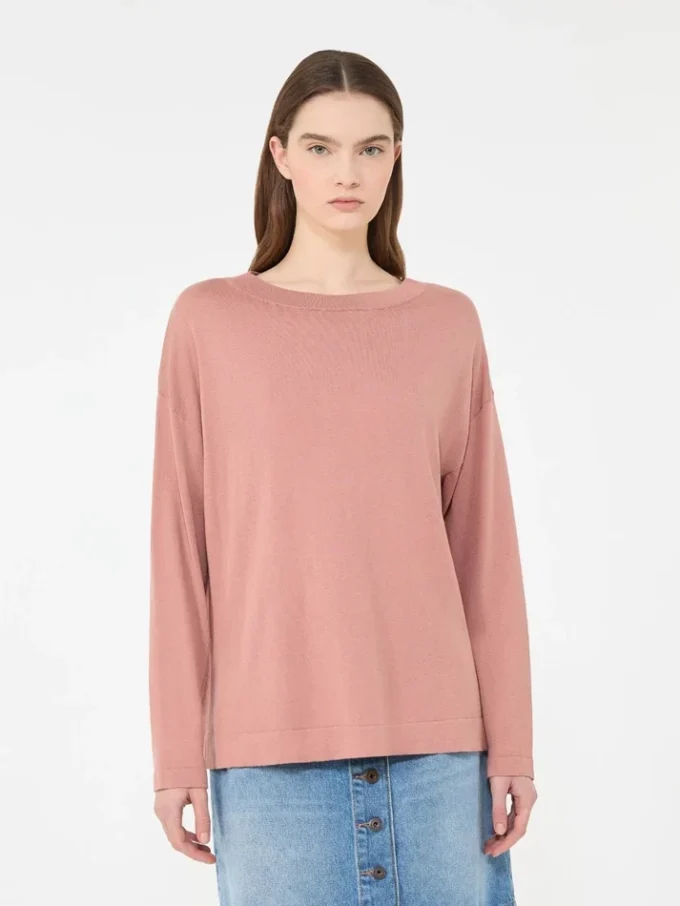 Jersey de hilo de seda y algodón, rosa