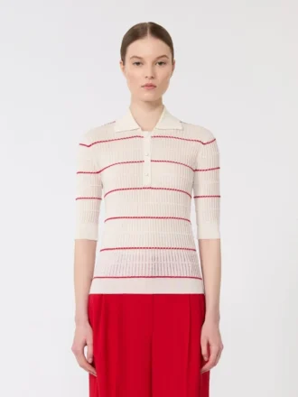 Jersey de hilo de seda y lana, blanco