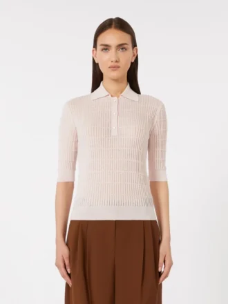 Jersey de hilo de seda y lana, rosa