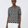 Jersey de jacquard de algodón y viscosa, negro Jersey de jacquard de algodón y viscosa, negro
