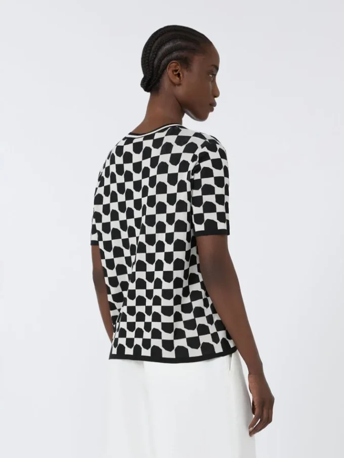 Jersey de jacquard de algodón y viscosa, negro Jersey de jacquard de algodón y viscosa, negro