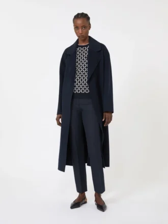 Pantalones de algodón elástico y viscosa, azul ultramar