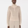 Jersey de lana, cachemira y lurex, color albino Jersey de lana, cachemira y lurex, color albino