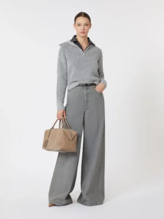 Jersey de lana, cachemira y lurex, gris claro