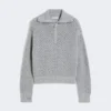 Jersey de lana, cachemira y lurex, gris claro Jersey de lana, cachemira y lurex, gris claro