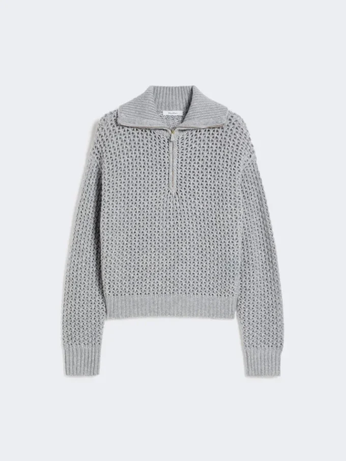 Jersey de lana, cachemira y lurex, gris claro Jersey de lana, cachemira y lurex, gris claro
