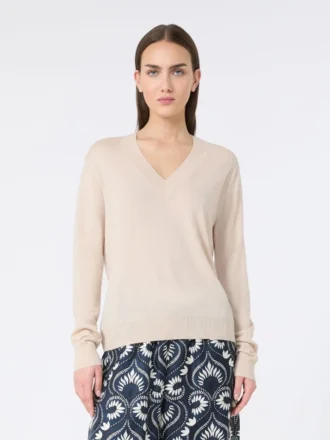 Jersey de lana y cachemira, beige