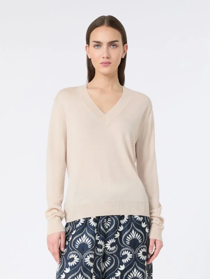 Jersey de lana y cachemira, beige Jersey de lana y cachemira, beige