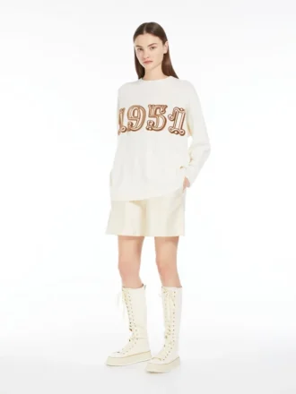 Jersey de lana y cachemira, blanco