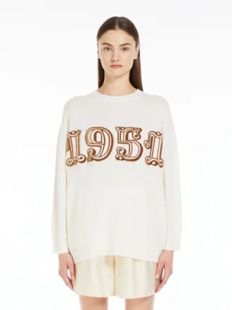 Jersey de lana y cachemira, blanco