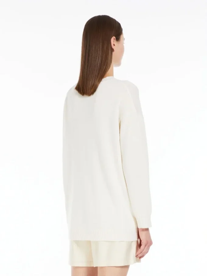 Jersey de lana y cachemira, blanco Jersey de lana y cachemira, blanco