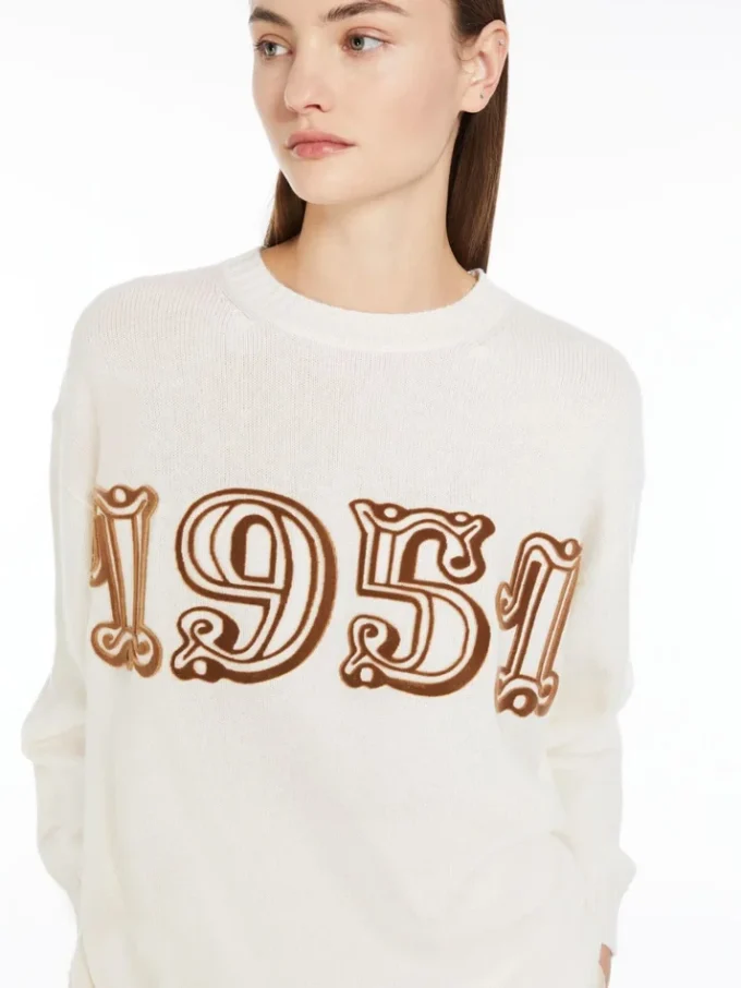 Jersey de lana y cachemira, blanco Jersey de lana y cachemira, blanco