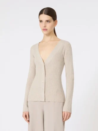 Jersey de lana y cachemira, color beige
