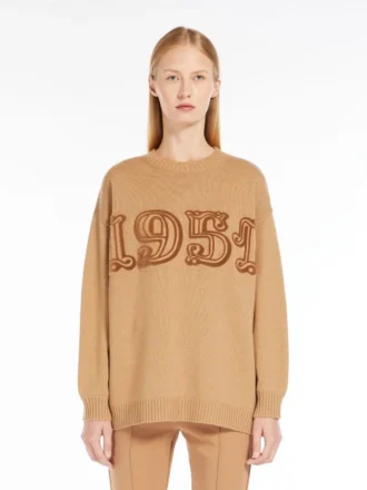 Jersey de lana y cachemira, color camel