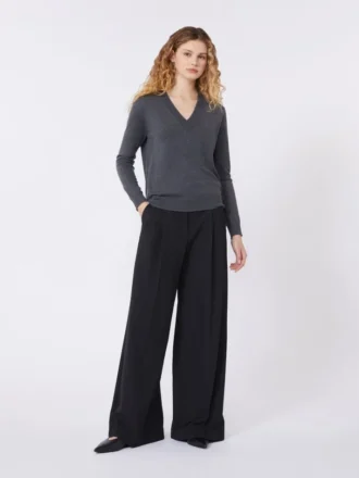 Jersey de lana y cachemira, gris oscuro