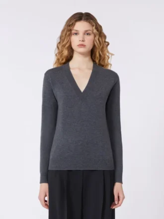Jersey de lana y cachemira, gris oscuro