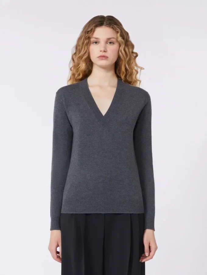 Jersey de lana y cachemira, gris oscuro Jersey de lana y cachemira, gris oscuro