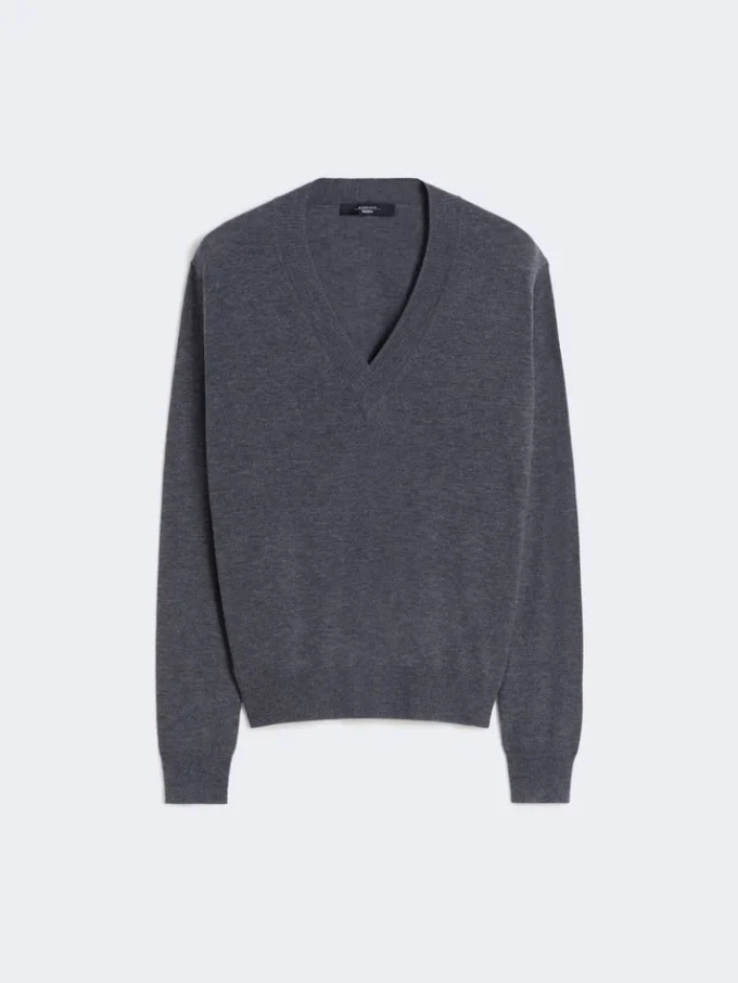 Jersey de lana y cachemira, gris oscuro Jersey de lana y cachemira, gris oscuro