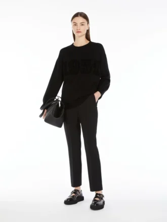 Jersey de lana y cachemira, negro