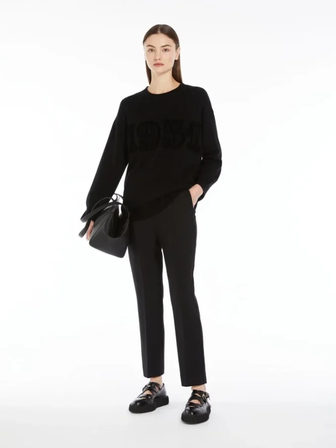 Jersey de lana y cachemira, negro Jersey de lana y cachemira, negro