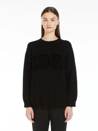 Jersey de lana y cachemira, negro