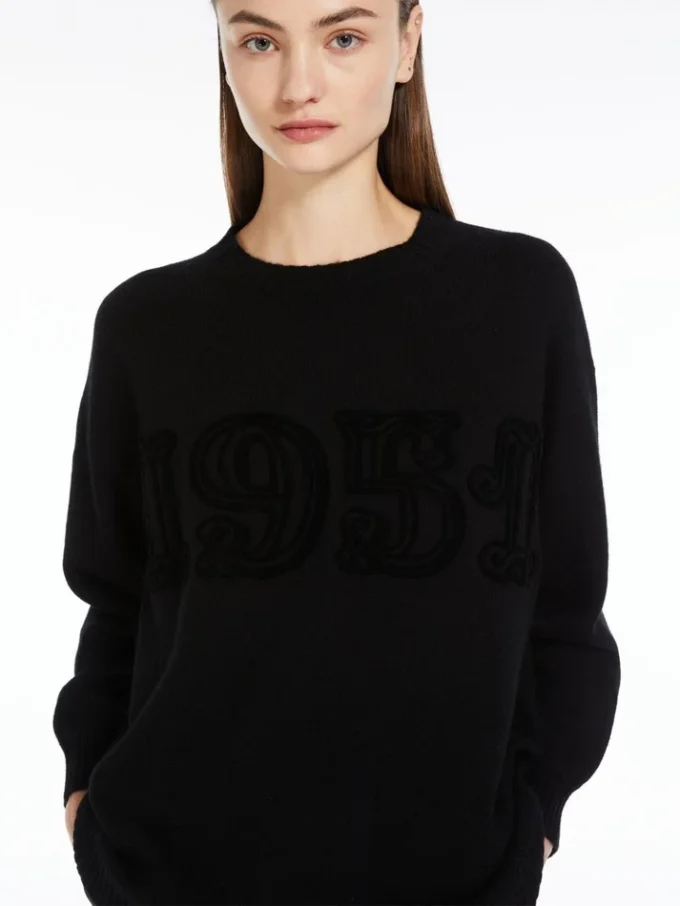 Jersey de lana y cachemira, negro Jersey de lana y cachemira, negro