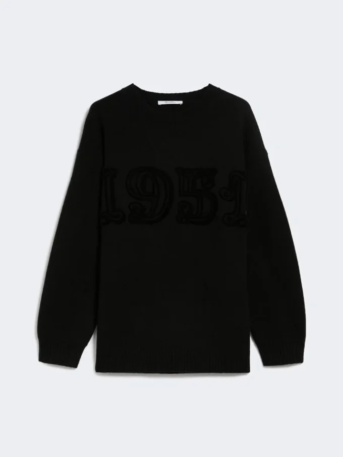 Jersey de lana y cachemira, negro Jersey de lana y cachemira, negro